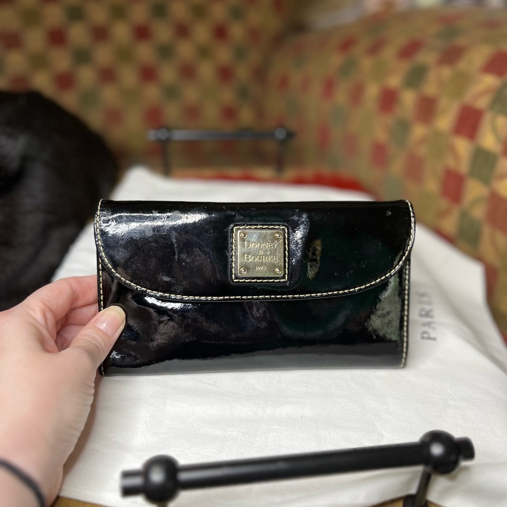 Dooney & Bourke Black Patent Leather Wristlet